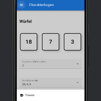 Charakterblatt Rollenspiel Android App für Blackberry und Huawei