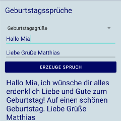 Screenshot Spruchfinder App